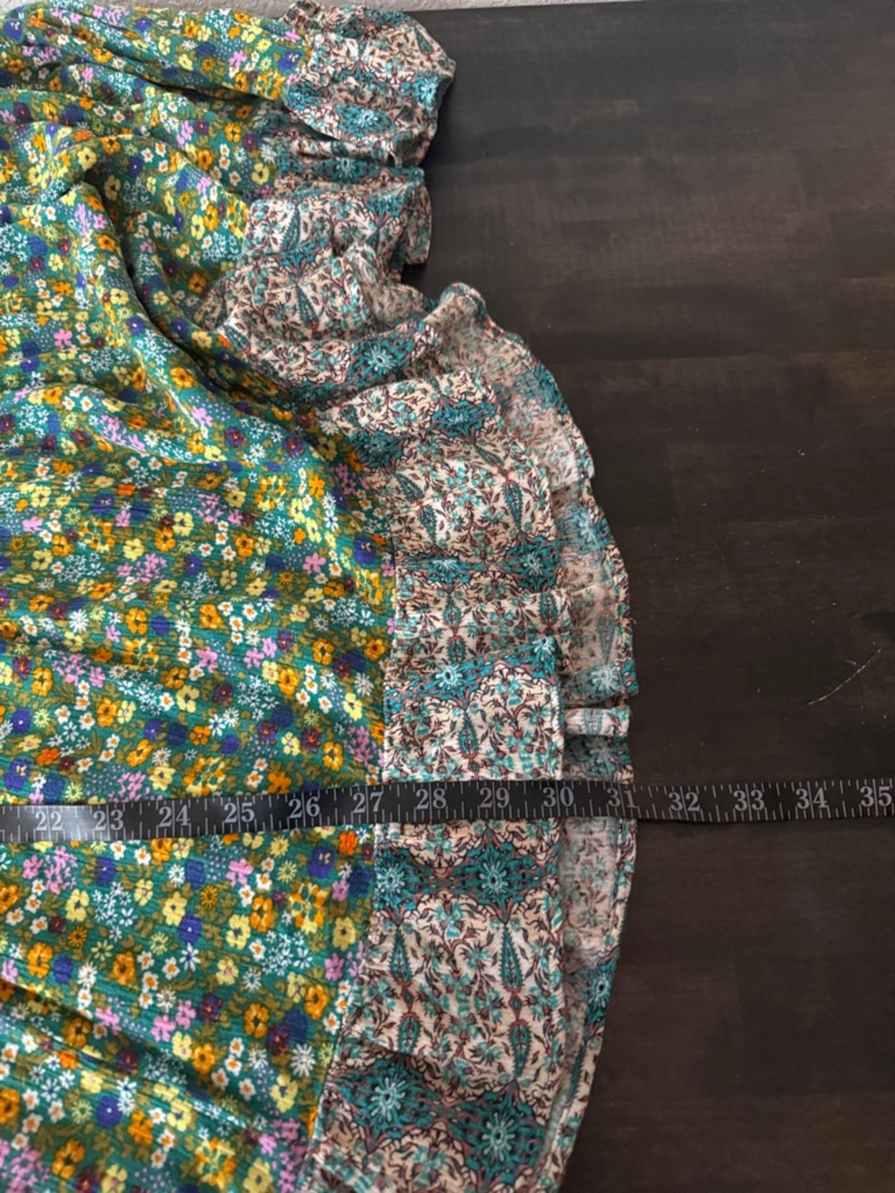 Easel Mixed Floral Patchwork Crinkle Tunic Top Size 1X Boho Hippie 70s Vibes - Picture 6 of 6